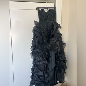 Size 2 Black sequin ruffle mermaid gown